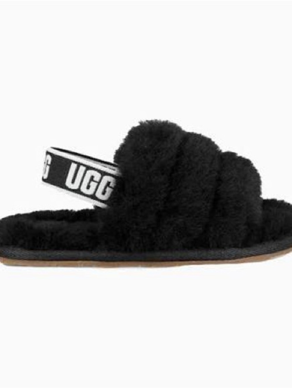 UGG Black Fluff Yeah Slide toddler 8c